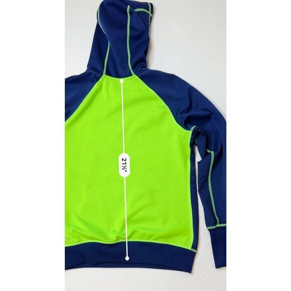 Nike Sportswear Purple Green Sweatshirt Fleece Hooded Pullover MEDIUM Logo - Picture 7 of 12